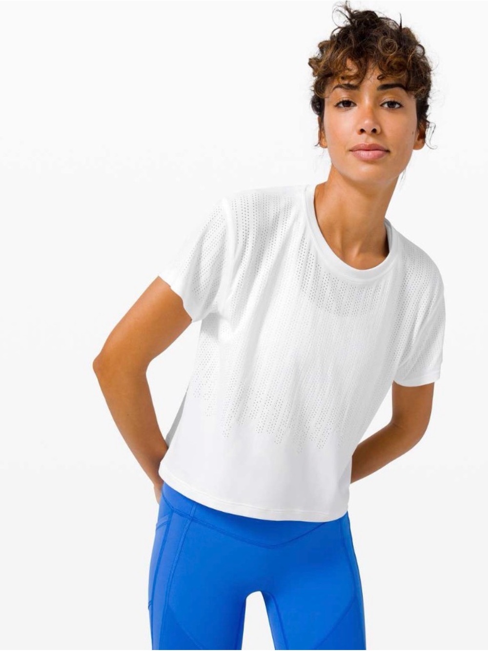 Lululemon Train to Be Short Sleeve White / White Small